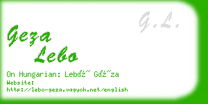 geza lebo business card